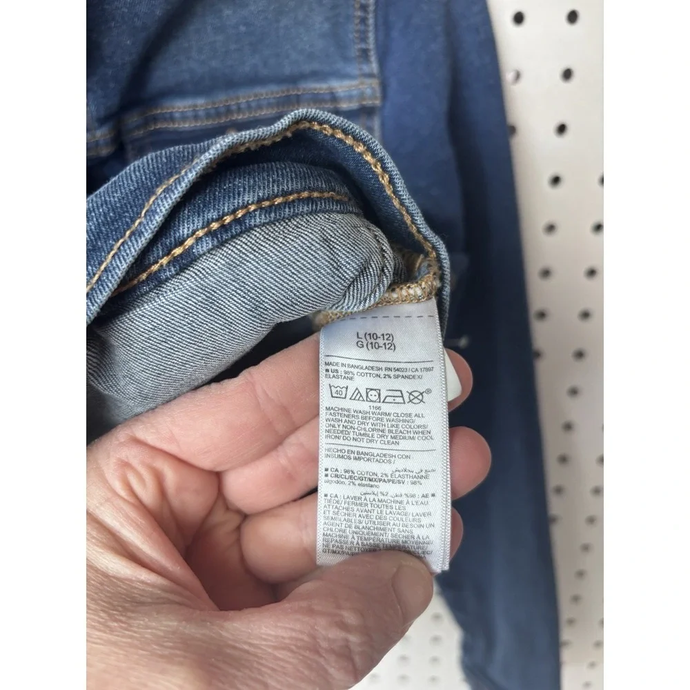 Old Navy‎ Girls 10-12 Denim Jean Jacket Button Front Cotton Stretch Blue
